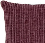 Benzara BM228781 Fabric Throw Pillow with interwoven Waffle Weave, Red