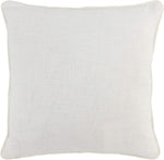 Benzara Embroidered Square Fabric Throw Pillow, White and Gray