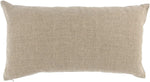 Benzara Fabric Throw Pillow with Suede Accents, Beige and Cream