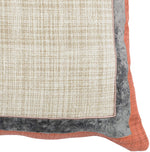 Benzara BM228596 Fabric Throw Pillow with Textured Design and Applique, Brown and Gray