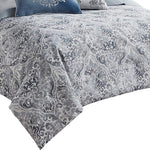 Benzara BM227743 10 Piece King Polyester Comforter Set with Damask Prints
