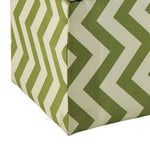 Benzara Fabric Rectangular Storage Bench with Chevron Pattern, Green