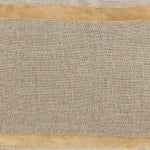 Benzara Fabric Throw Pillow with Suede Accents, Beige and Cream