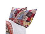 Benzara Finlay 2 Piece Twin Size Fabric Quilt Set with Wildlife Prints, Multicolor
