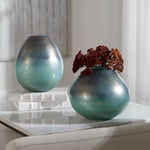 Rian Aqua Bronze Vases, Set of 2