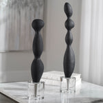 17972 Koa Black Marble Sculptures, Set of 2