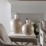 17990 Islander White Washed Vases, Set of 2