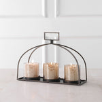 Artisan-Style Iron Candleholder – Triple Candle Design with Modern Global Vibes