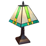 Amora Lighting AM354TL08 Tiffany Style Table Lamp Banker Mission 14.5