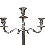 Benzara 21 Inches Handcrafted 3 Arms Aluminum Candelabra in Traditional Style, Polished Silver