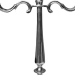 Benzara 21 Inches Handcrafted 3 Arms Aluminum Candelabra in Traditional Style, Polished Silver