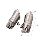 Benzara Metal Armor Hand Gloves Pair, Silver