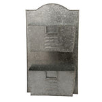 Benzara Galvanized Two Tier Metal Wall Pocket Organizer, Gray