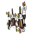 Benzara Classy Metal Based Wine Wall Decor, Multicolor