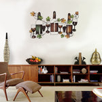 Benzara Classy Metal Based Wine Wall Decor, Multicolor