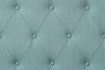Benzara Fabric Camelback Design Twin Headboard with Button Tufted Details, Blue