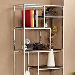 Benzara Elvira Contemporary Display Shelf, Chrome Finish