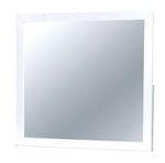Benzara Prismo Transitional Mirror, Transitional Style, White