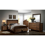 Benzara 5 Drawers Transitional Wooden Chest with Antique Bar Pulls, Rustic Brown