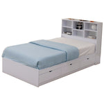 Benzara Contemporary Style Wooden Frame Twin Size Chest Bed with 3 Drawers, White
