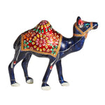 Benzara Handmade Decorative Camel Statue in Wood and Metal, Multicolor