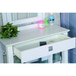Benzara 1 Drawer Wooden Vanity Table with AdjusTable Mirror, White
