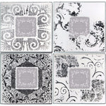 Benzara Wood & Glass Old Style Photo Frames, White and black, Set of 4