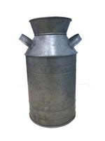 Benzara Countryside Galvanized Metal Milk Can Shape Pitcher, Gray
