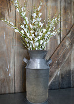 Benzara Countryside Galvanized Metal Milk Can Shape Pitcher, Gray