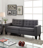 Benzara Dashing Sofa in Gray Linen Fabric