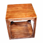 Benzara Sturdy Antique Style Wooden Side Table, Brown