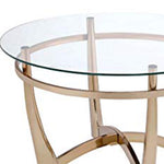 Benzara Attractive Coffee Table, Gold & Clear Glass