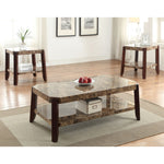 Benzara Modish Coffee Table, Faux Marble & Brown