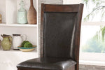 Benzara Wooden Count Height Chair, Pack of 2, Cherry Brown & Black