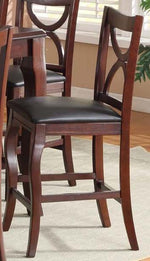 Benzara Wooden Counter Height Pub Chair Set of 2 Brown