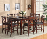 Benzara Wooden Counter Height Pub Chair Set of 2 Brown