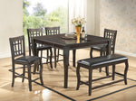 Benzara Wooden Counter Height Chair with Designer Back Set of 2 Gray