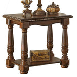 Benzara Rubber Wood End Table, Brown
