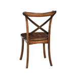 Benzara Convenient Metal Accented Side Chairs in Rubber Wood Set of 2 Brown