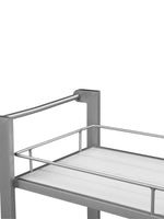 Benzara Efficacious and Sleek Aluminum Modern Bar Cart with Two Shelves, White