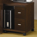 Benzara Simply Defined 2 Drawers CPU Stand, Brown
