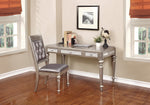 Benzara Bling Zippy Writing Desk, Metallic Platinum