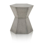 Benzara Hexagonal Shape End Table in Slate Gray