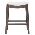Benzara Elevated Upholstered Counter Stool, Rustic Java Brown
