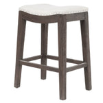 Benzara Elevated Upholstered Counter Stool, Rustic Java Brown