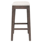 Benzara Elevated Upholstered Counter Stool, Rustic Java Brown