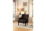 Benzara Fabric Uphostered Accent Chair with Nail Head Detail in Brown