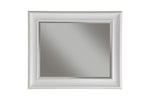 Benzara Polystyrene Framed Wall Mirror with Beveled Glass, White