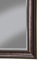 Benzara Polystyrene Framed Wall Mirror with Beveled Glass, Oil Rubbed Bronze