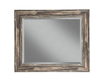 Benzara Polystyrene Framed Wall Mirror with Sharp Edges, Antique Black